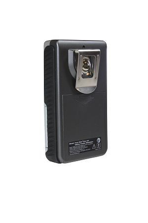 Sturdy metal belt clip included for added portability.