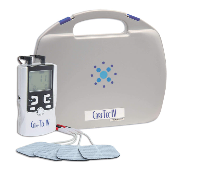 CareTec IV 4-in-1 Combo with TENS, EMS, Interferential, & Russian Stim + Free A/C Adapter Included