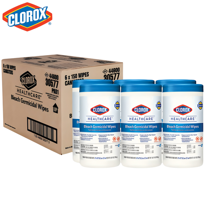 Clorox Healthcare Bleach Germicidal Wipes Case 6" x 5" (900 count)