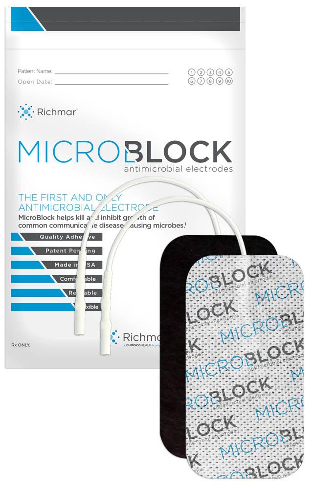 Micro Block Antimicrobial Electrodes, 2? Round White Cloth (10 packs of 4)